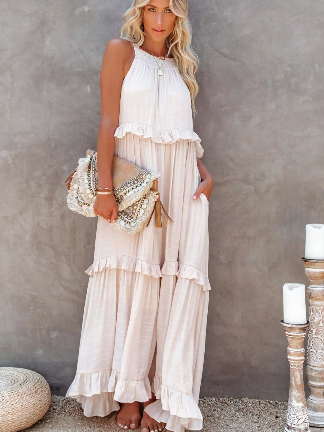 Mabel - Ruffle Breeze Maxi Dress