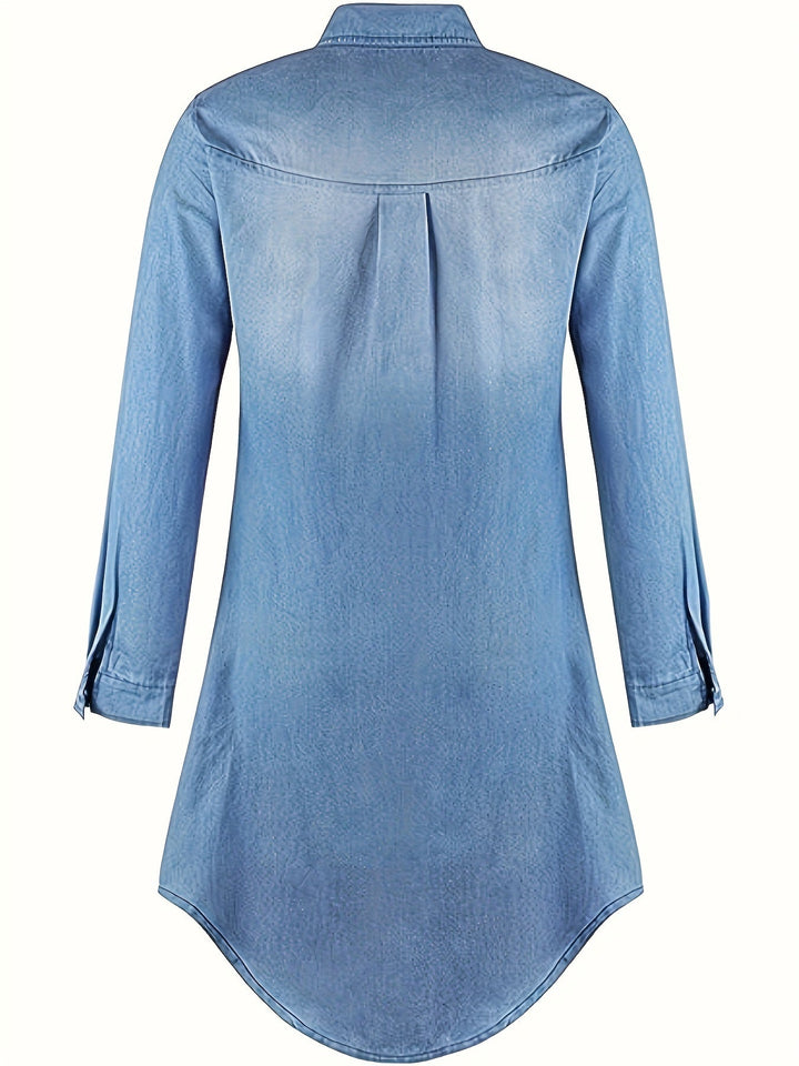 Tess | Denim Midi Dress with Button Closure