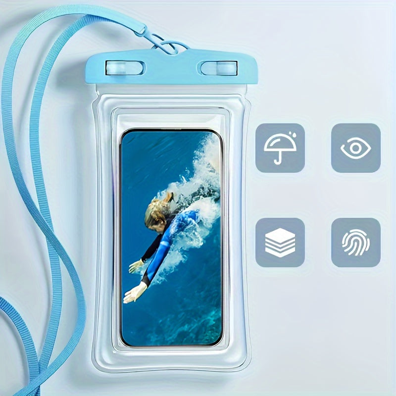 Azura | Waterproof Phone Case with Neck Strap for Beach and Travel – Durable PVC Smartphone Case for 20-32 cm Devices