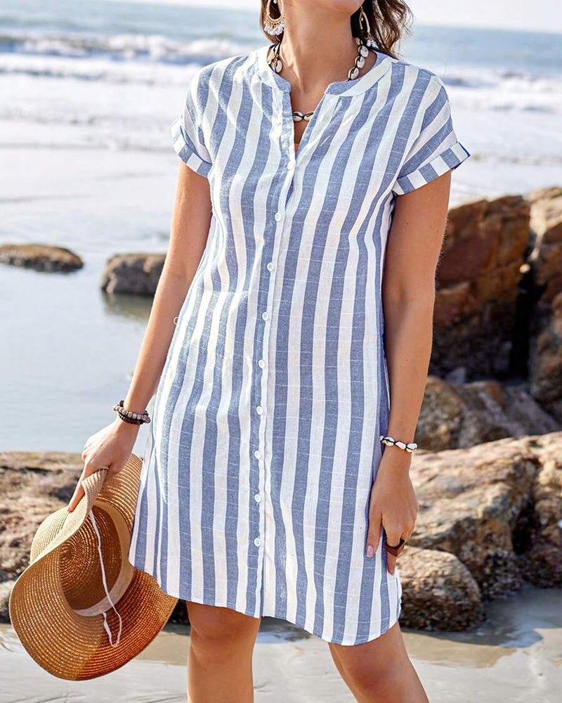 Carol | Striped Shirt Dress