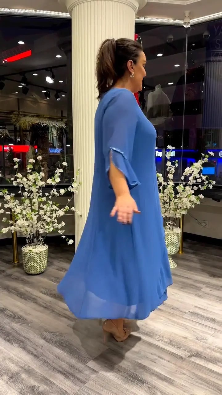 SAMARA – WOMEN'S CHIFFON SOLID COLOR LOOSE DRESS