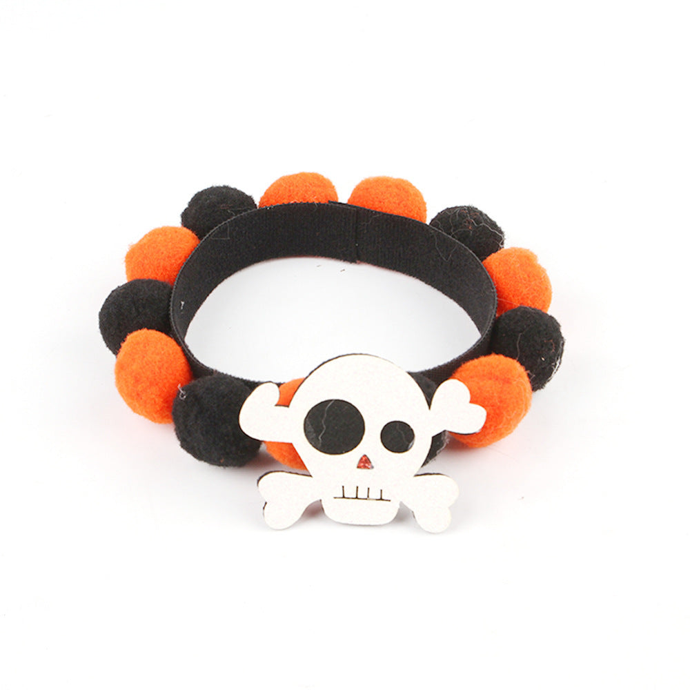 Azura | Halloween Pet Collar – Adjustable Dog and Cat Neck with Pumpkin and Skull Designs