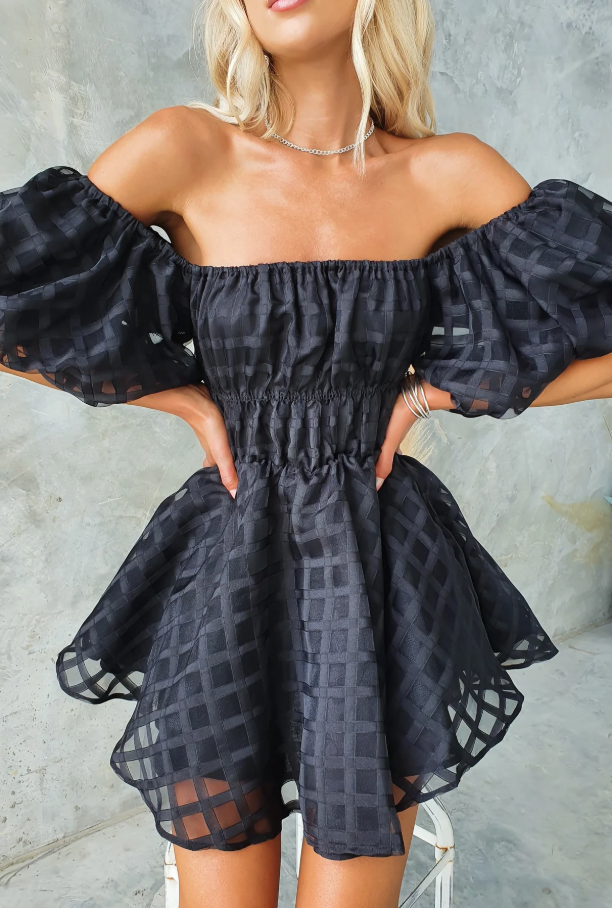 Evie - Puff Sleeve Mini Dress