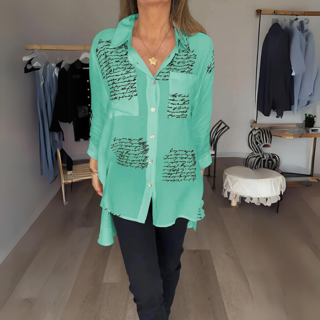 Carla™ | Handwritten Button-Up Shirt