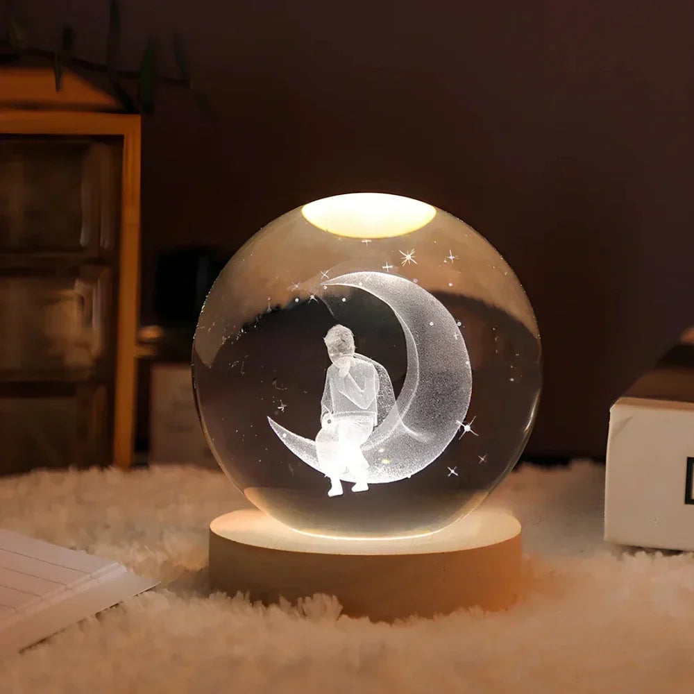 BowLift | LED Night Light with 3D Crystal Sphere