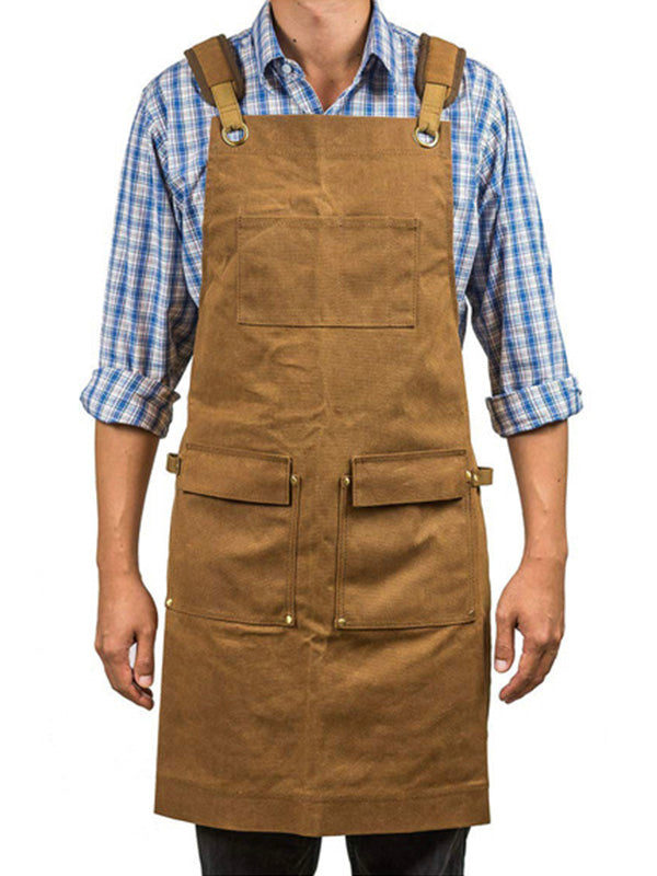 Durable Work Apron Made from Waxed Canvas