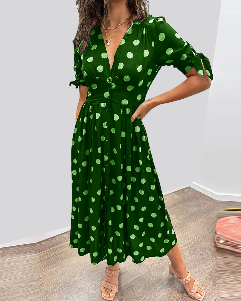 Maria | Button Polka Dot Dress