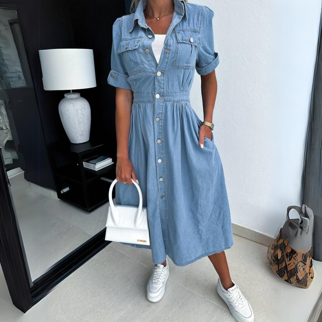 TAYLOR – BUTTON-DOWN DENIM DRESS