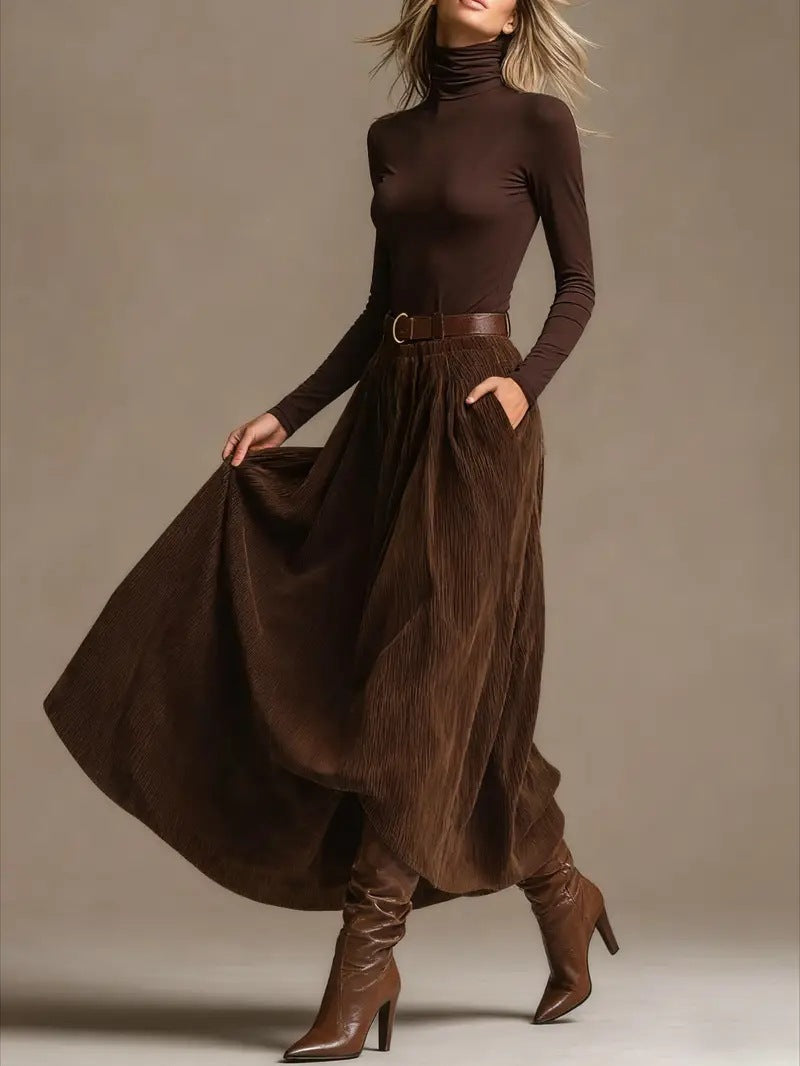 Aveline Two-Piece Set (Turtleneck & Maxi Skirt)