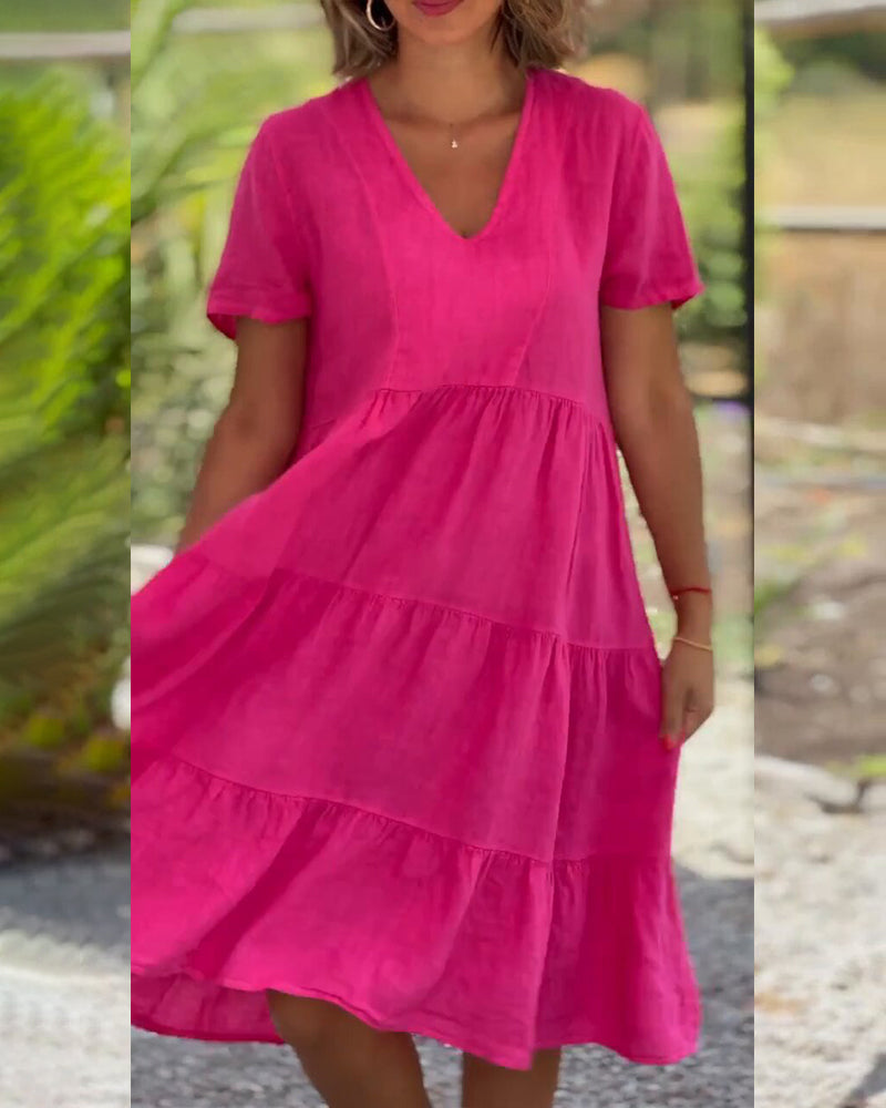 Samantha | Breezy V-Neck Dress with Pockets