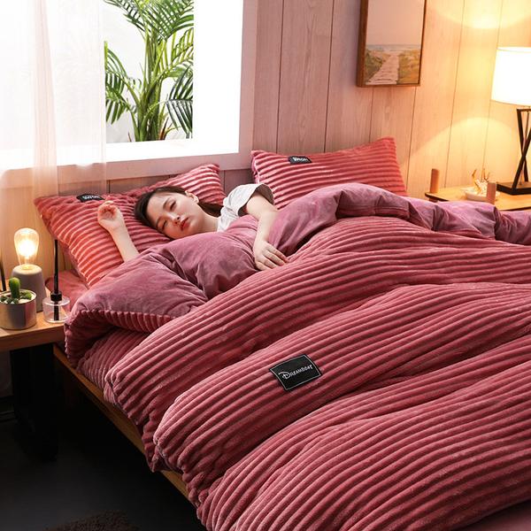 BowLift | Thickened Corduroy Velvet Bedding Set