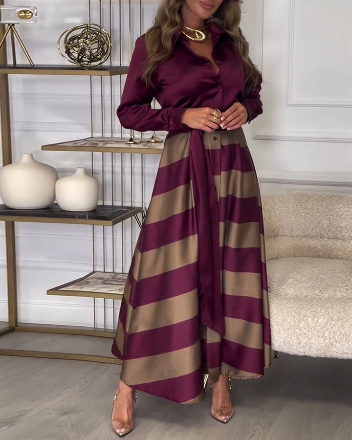 Ariana - Striped Elegance Dress