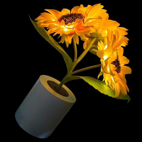 BowLift | LED Sunflower Table Lamp - Decorative Lighting Fixture for Home Decor & Nightstand Use
