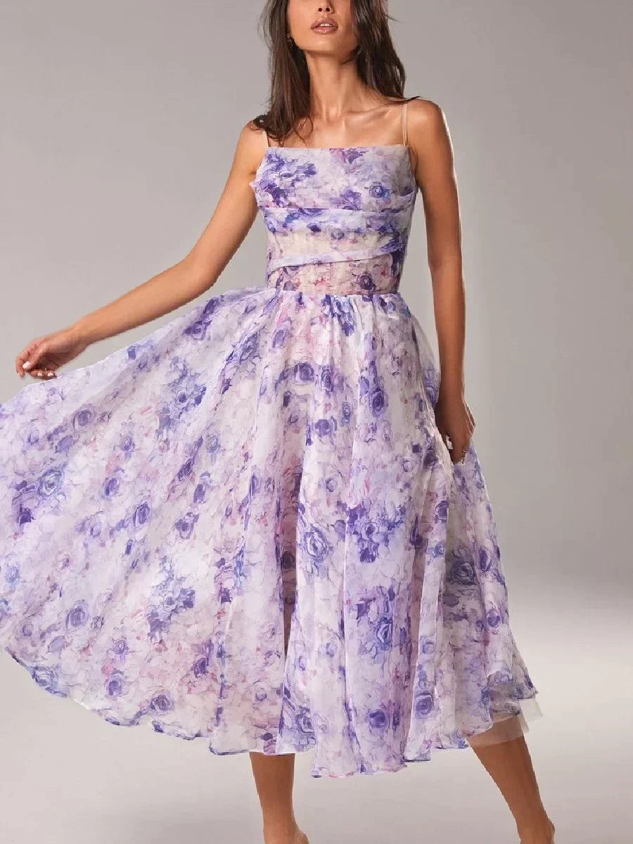 Emilia | Elegant Printed Strapless Dress