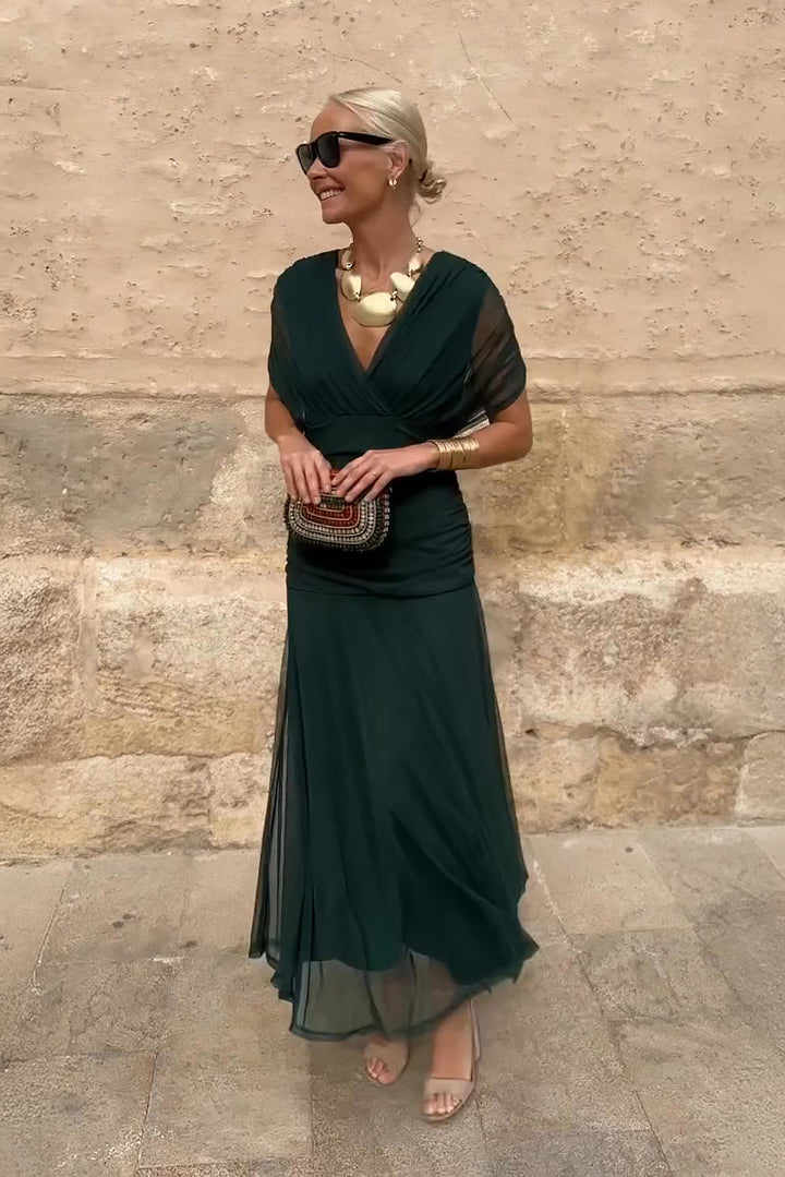 Louise | Elegant Maxi Party Dress with V-Neck