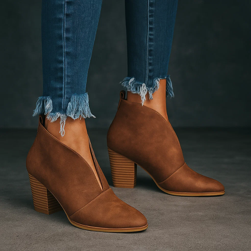Phyllis - V-Cut Ankle Boots