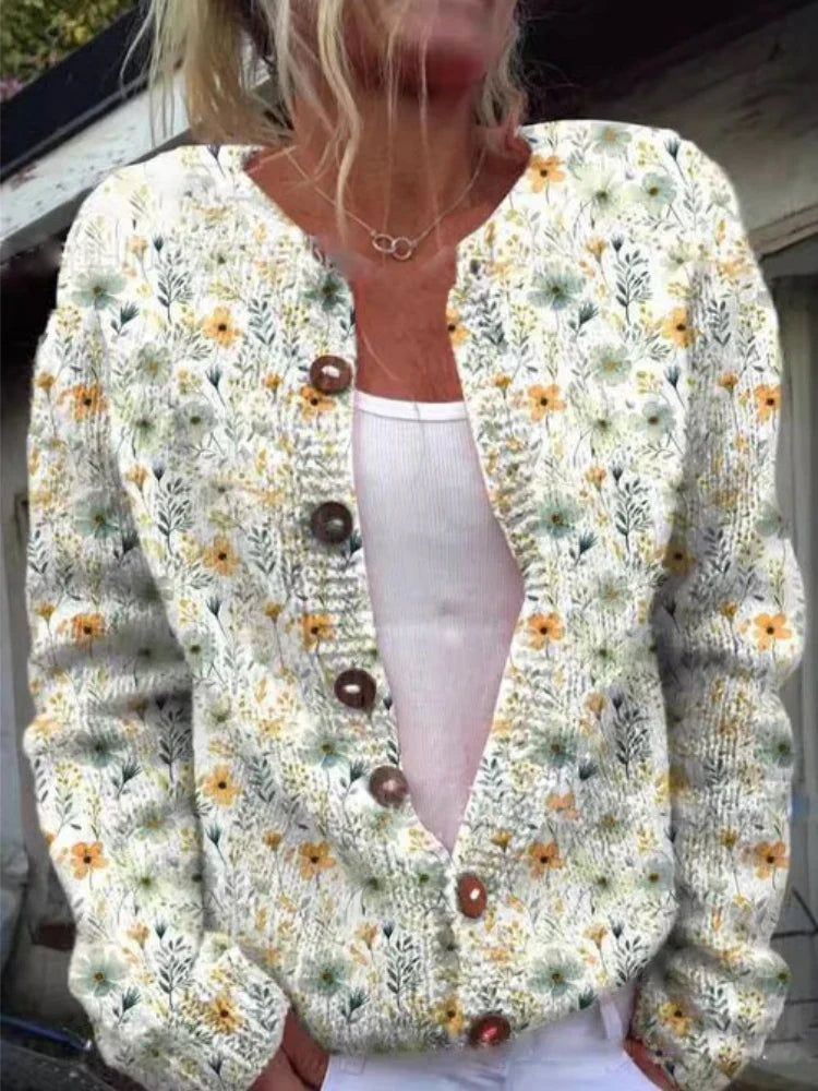 LILA | Floral Pattern Cardigan