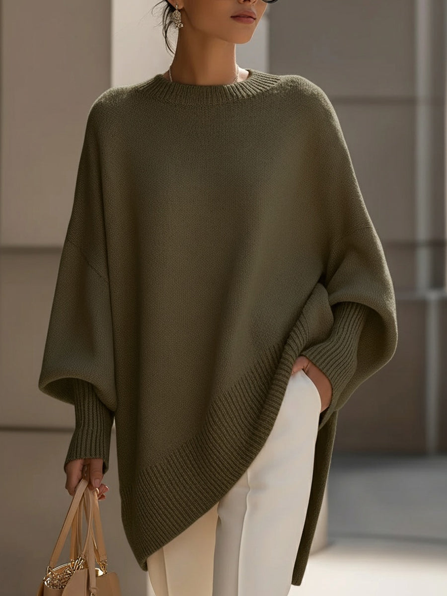 CLAIRE – ELEGANT ASYMMETRICAL KNIT SWEATER