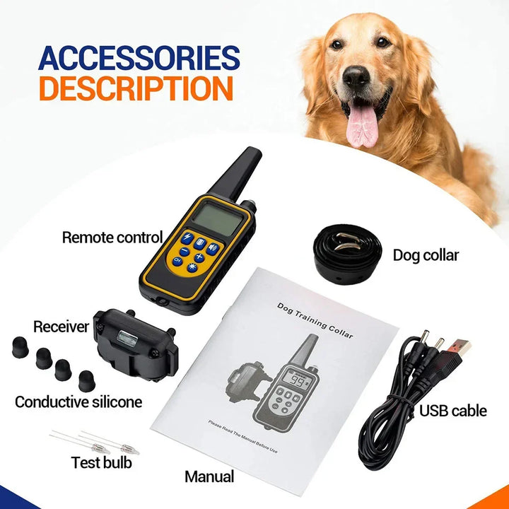 Azura | 800M Rechargeable Electric Dog Training Collar | Waterproof, Remote Control & Ideal for Effective Dog Training