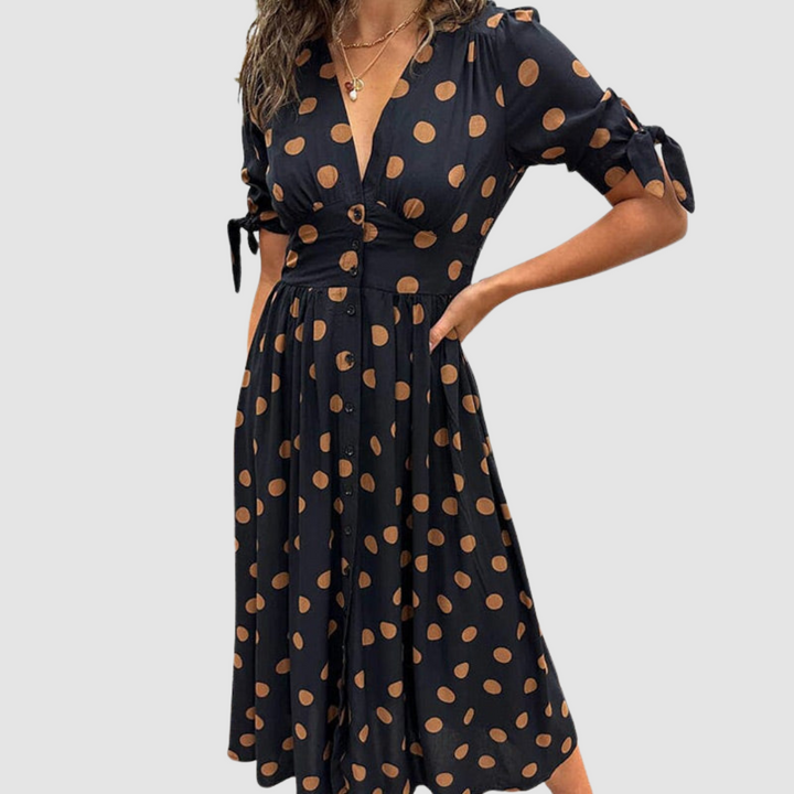 Priscilla™ Elegant Polka Dot Dress
