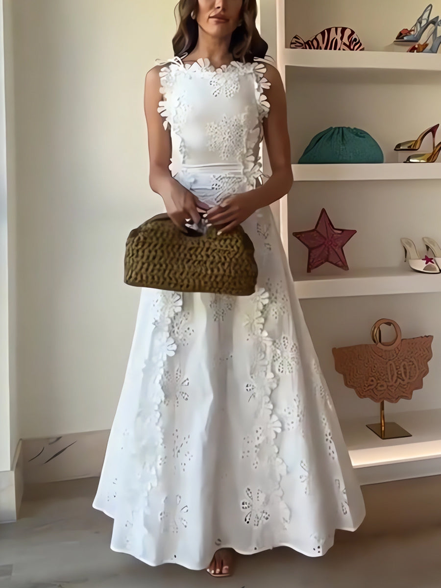 ELENA – GARDEN WHISPER EMBROIDERED MAXI DRESS