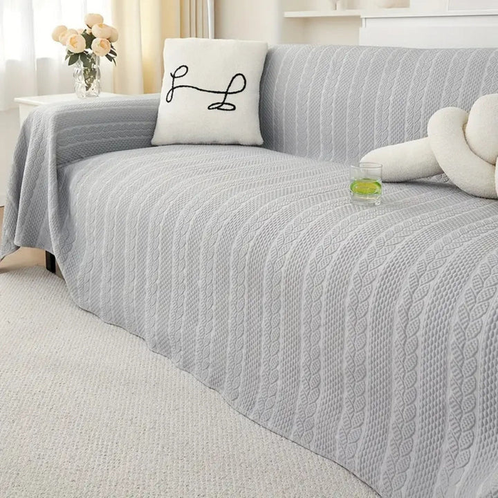 BowLift | Tranquil Plush Leaf Sofa Cover