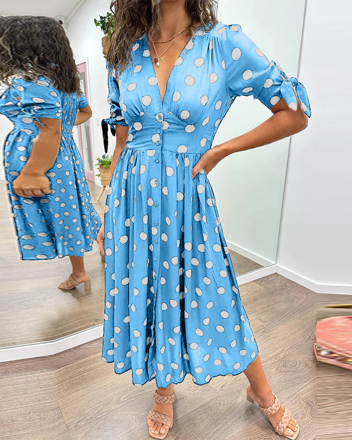 Maria | Button Polka Dot Dress