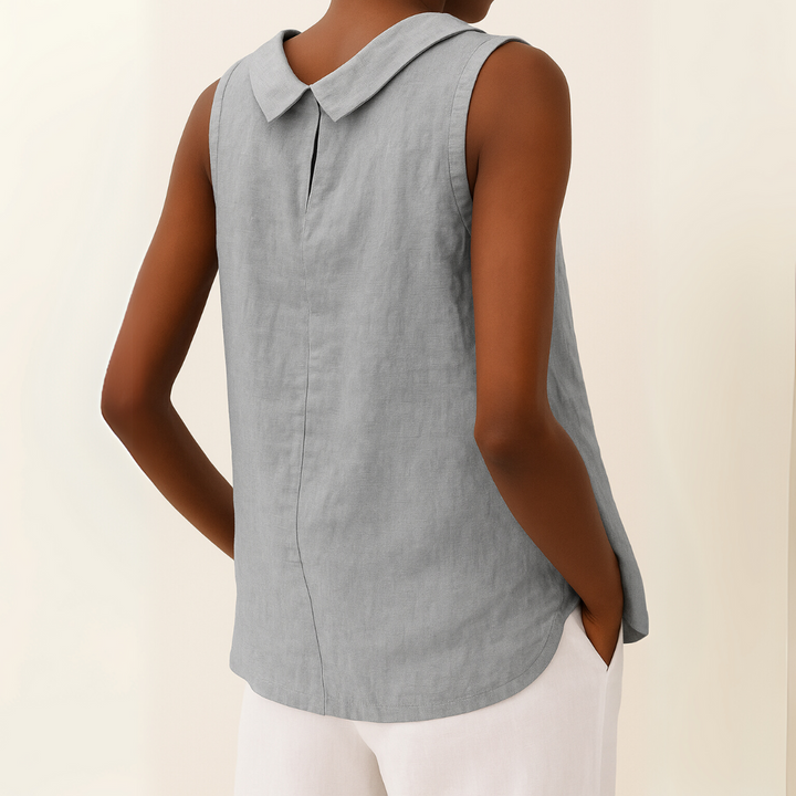 DAJA SLEEVELESS LINEN BLOUSE
