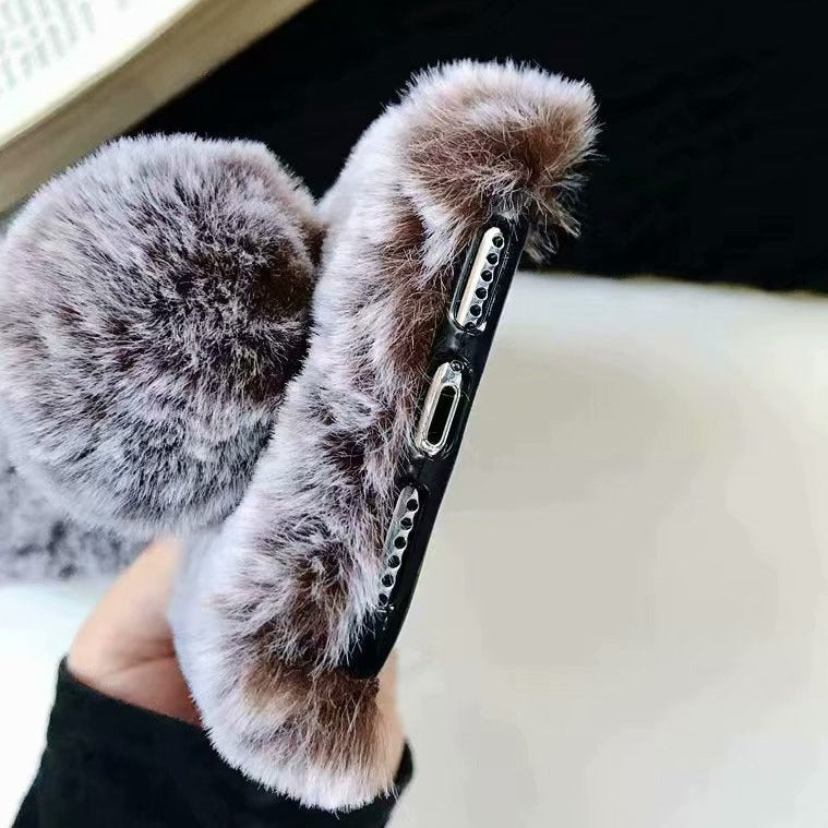 Azura | Grey Fox Hair Fur Ball Grid Design Iphone Cases