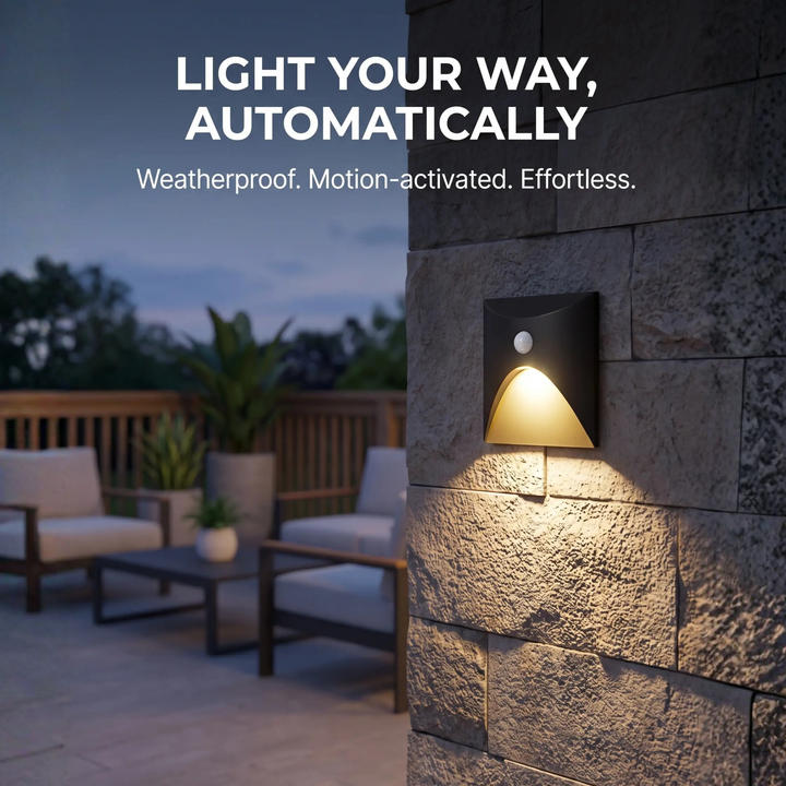 BowLift | LuminiPath - Waterproof IP65 Wall Light - Indoor and Outdoor Wall Light - Motion Sensor Wall Light LED