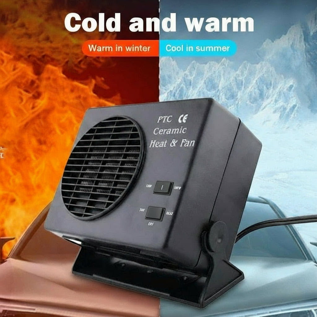 Azura | 12V Ceramic Car Heater Fan | 150W-300W | Portable Defroster w/ Automatic Thermostat