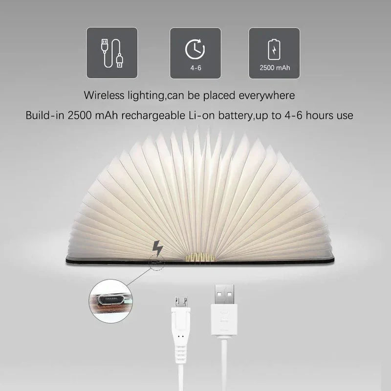 BowLift | LED Folding Book Light – Unique and Quirky Gift Idea for Book Lovers, Perfect for Reading Nooks or Bedside Tables | Creative and Compact Night Light