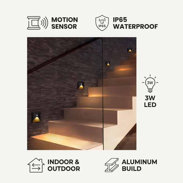BowLift | LuminiPath - Waterproof IP65 Wall Light - Indoor and Outdoor Wall Light - Motion Sensor Wall Light LED