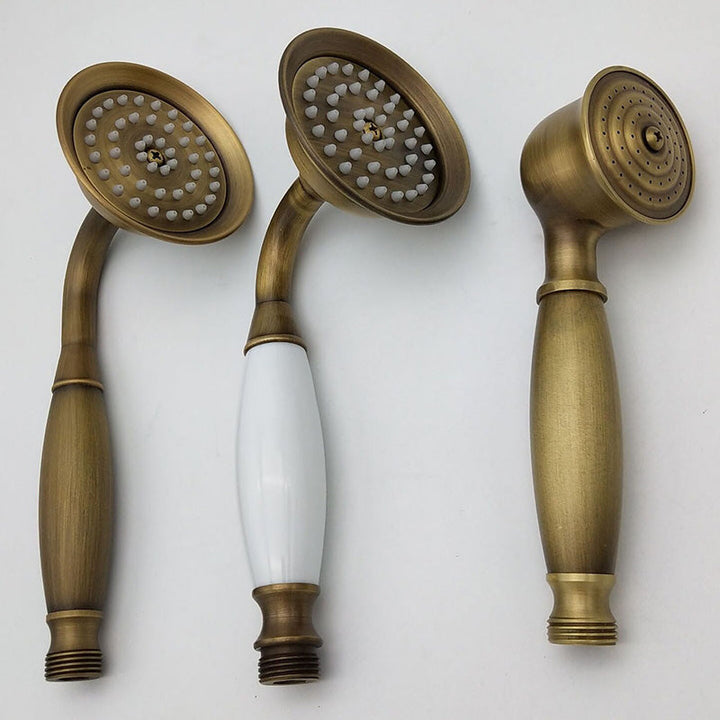 Azura | Traditional Handheld Shower Head with Hose Polished Brass Wall Mounted Shower Head