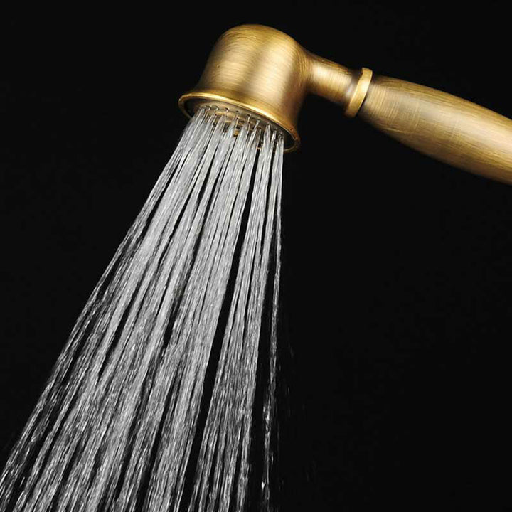 Azura | Traditional Handheld Shower Head with Hose Polished Brass Wall Mounted Shower Head