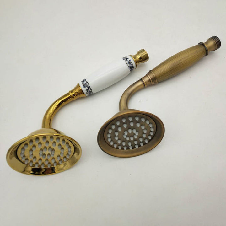 Azura | Traditional Handheld Shower Head with Hose Polished Brass Wall Mounted Shower Head