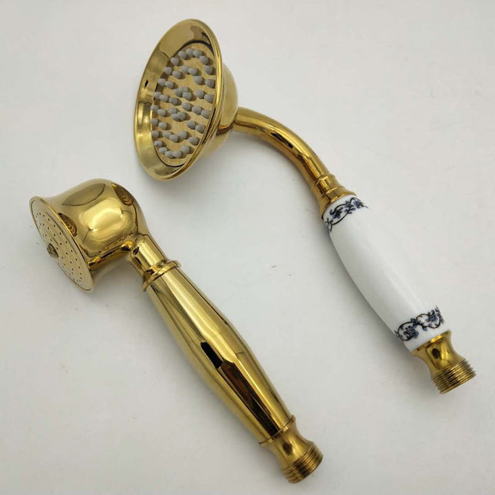 Azura | Traditional Handheld Shower Head with Hose Polished Brass Wall Mounted Shower Head