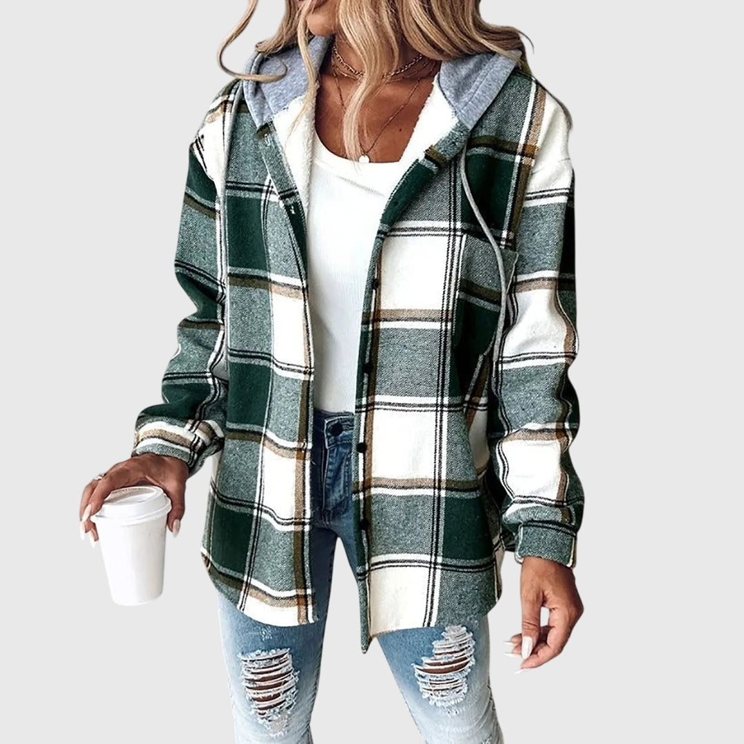MORGAN – CASUAL PLAID HOODED SHIRT JACKET