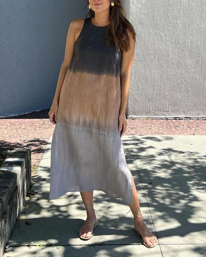 Melanie | Ombre Linen Sleeveless Dress