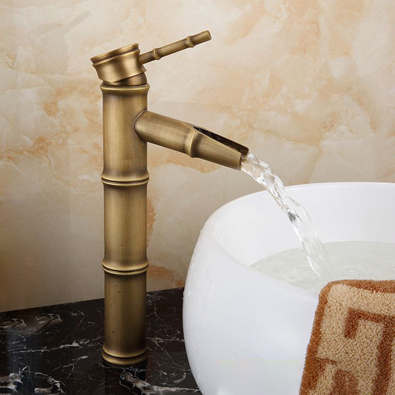 Azura | Farmhouse Brass Bathroom Faucet With Lever Handle Single Hole Sink Faucet