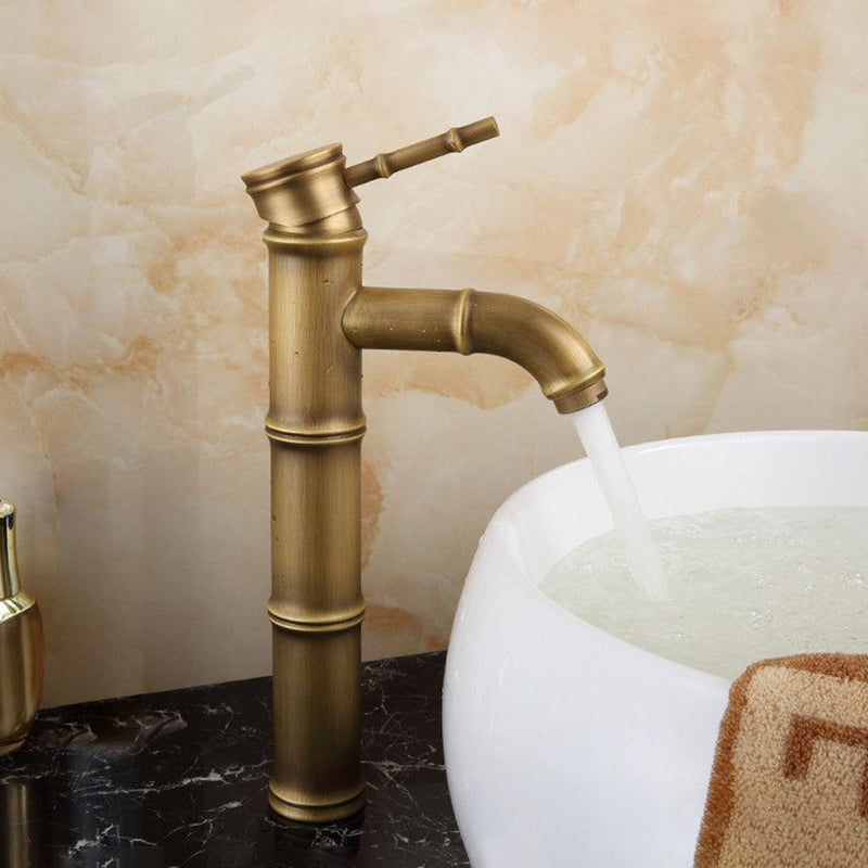 Azura | Farmhouse Brass Bathroom Faucet With Lever Handle Single Hole Sink Faucet