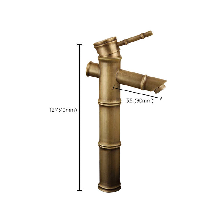 Azura | Farmhouse Brass Bathroom Faucet With Lever Handle Single Hole Sink Faucet