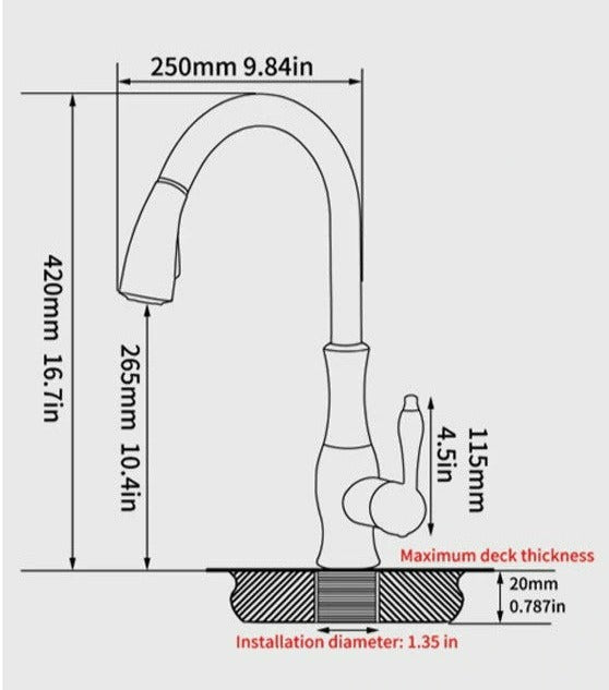 BowLift | Anton - Retractable kitchen faucet