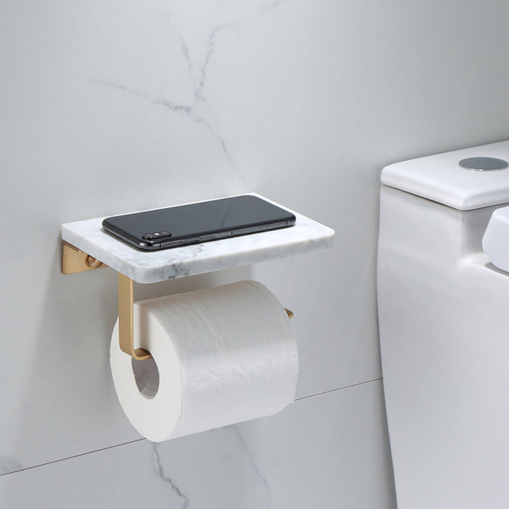 Azura | Polished Brass Bathroom Accessory Set Marble Bathroom Hardware