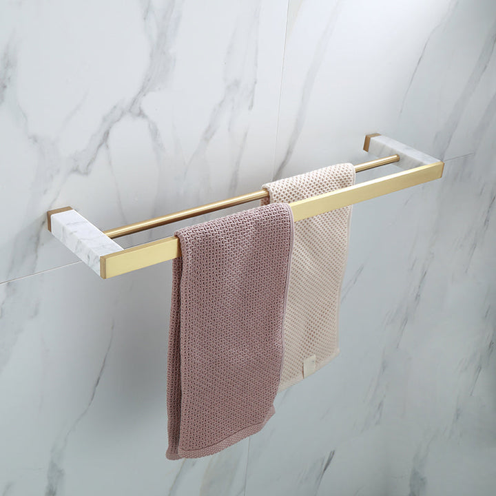 Azura | Polished Brass Bathroom Accessory Set Marble Bathroom Hardware