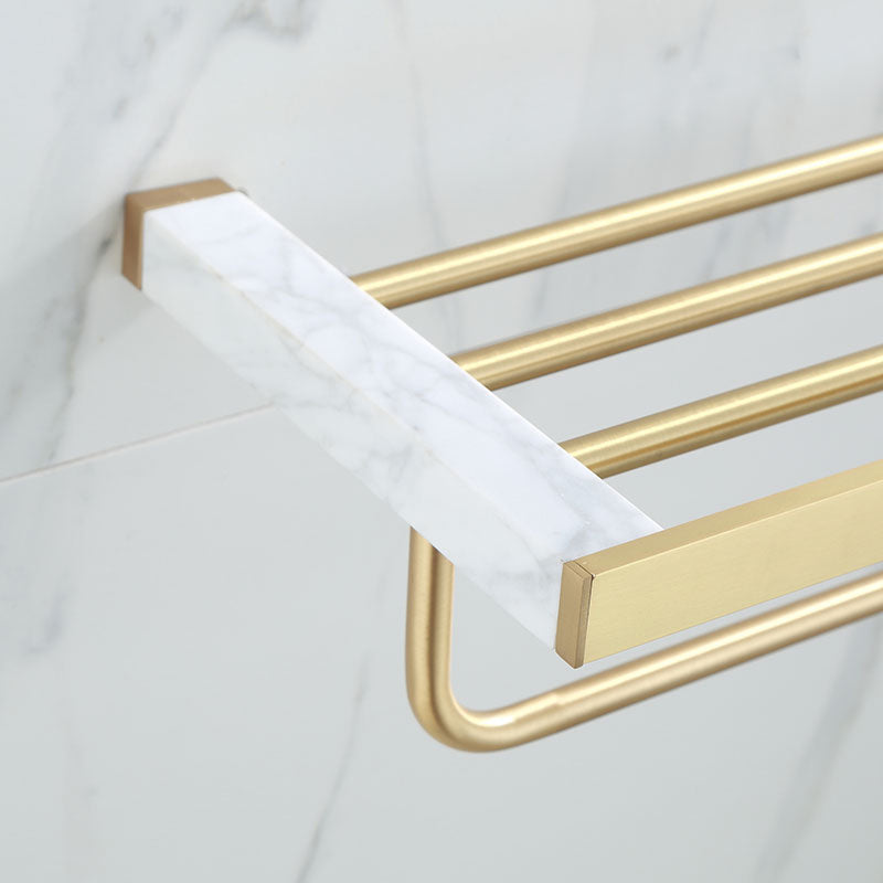 Azura | Polished Brass Bathroom Accessory Set Marble Bathroom Hardware