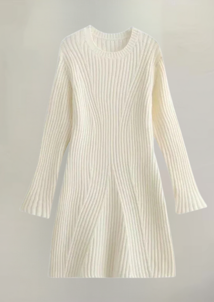 Faustine - Elegant Ribbed Knit Mini Dress