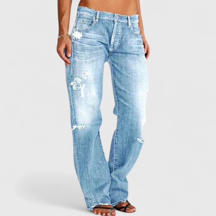 DAKOTA – VINTAGE VIBE DISTRESSED BOOTCUT JEANS