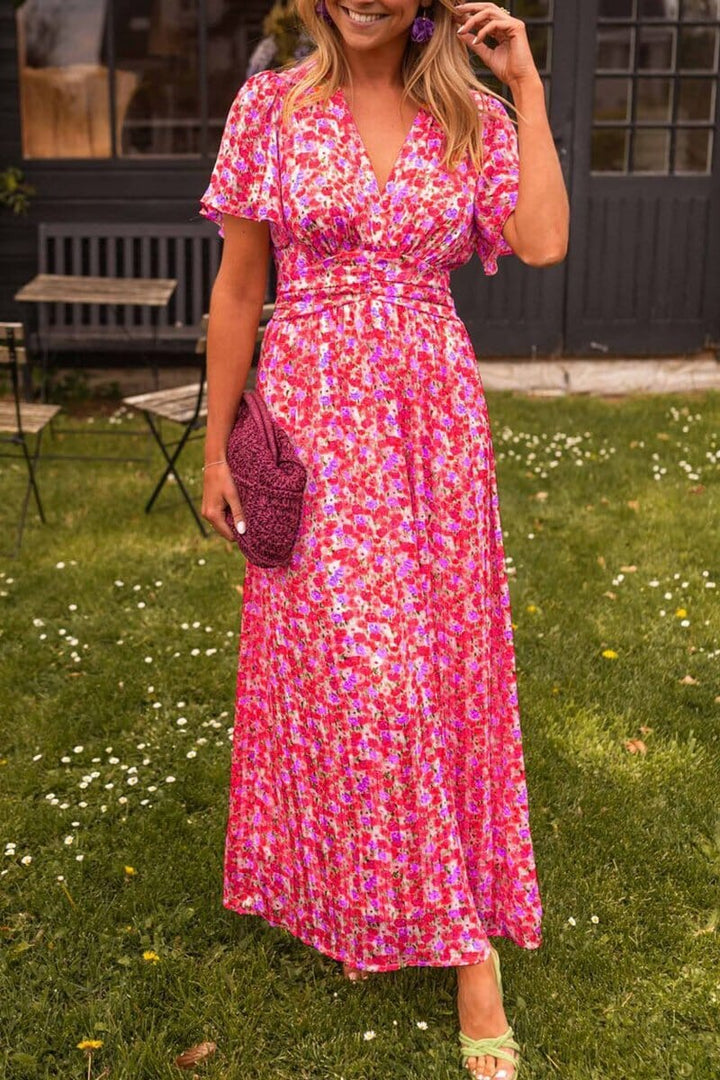 Evelyn Elegant Long Dress with V-Neck