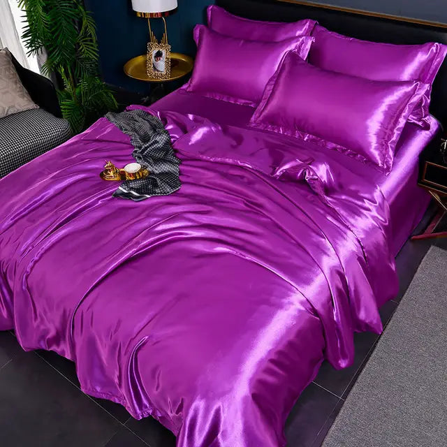 BowLift | Luxury Solid Satin Duvet Cover - SilkSerenity